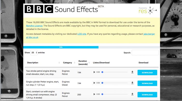 英BBC、効果音ライブラリーを無料公開