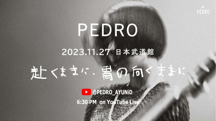 PEDRO、武道館公演をYouTube生中継