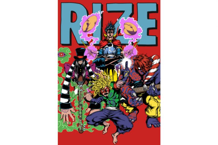 RIZE、新アルバムのアートワークは岡崎能士が手がける　メンバーがアメコミヒーロー風に