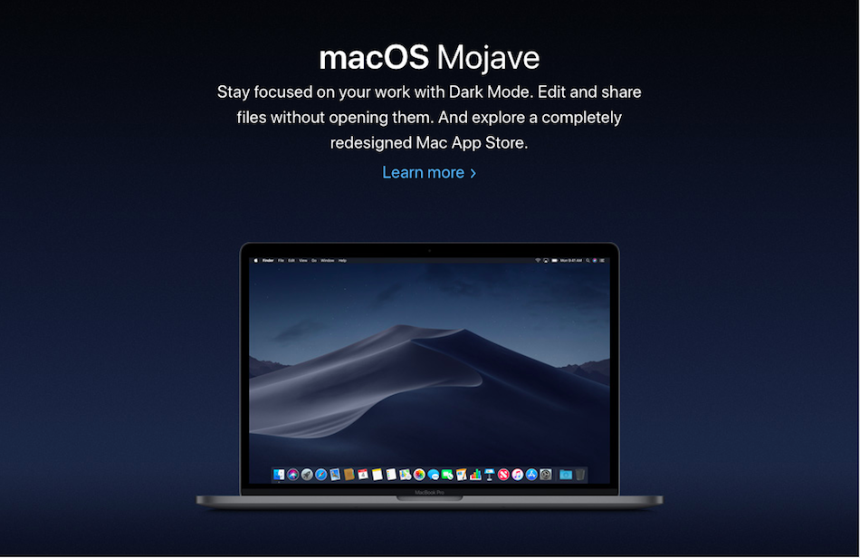 Apple、macOS最新版「macOS Mojave」発表