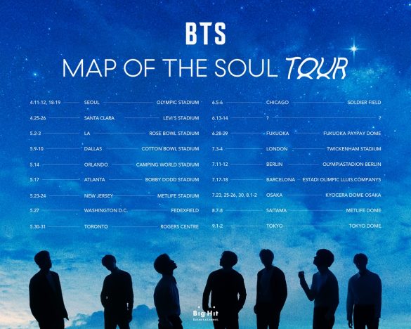 『BTS MAP OF THE SOUL TOUR』1次都市発表