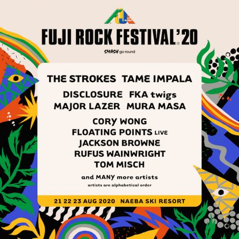 『FUJI ROCK FESTIVAL '20』、第1弾出演者にThe Strokes、Tame Impala、Mura Masaら全33組