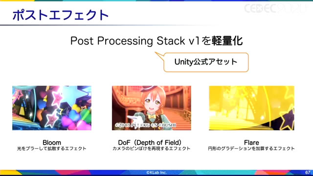 「Flareのエフェクトは標準のPost Prosessing Stack v1には存在しないので、独自に追加実装した」（細田）。