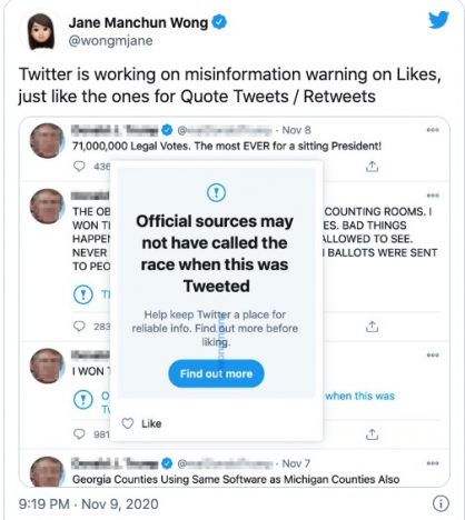 Twitterが誤情報ツイートの「いいね」に制限か　米大統領選でSNSに新たな変化