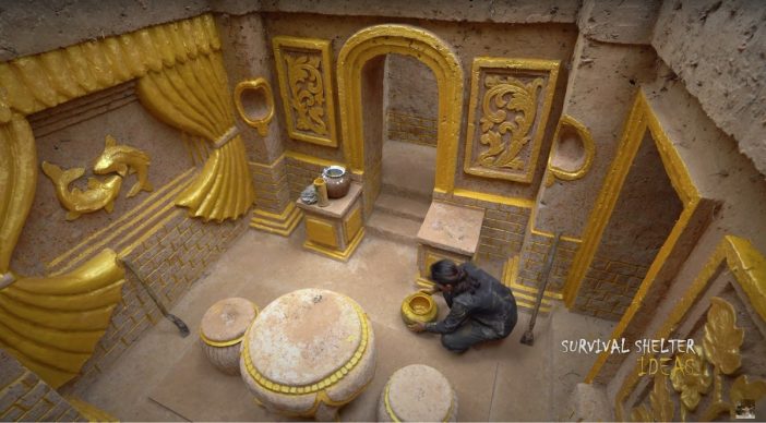 ジャングルに黄金の“地下宮殿”を自作！　海外のサバイバル系建築YouTuberが見せる驚きの技術
