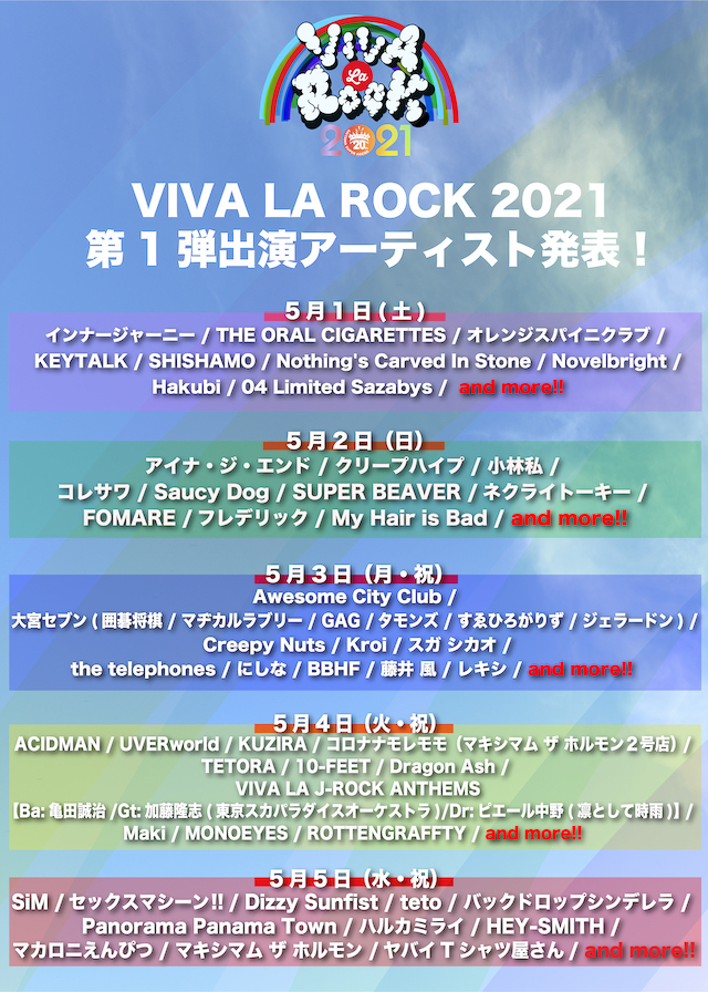 VIVA LA ROCK 2021 出演アーティスト
