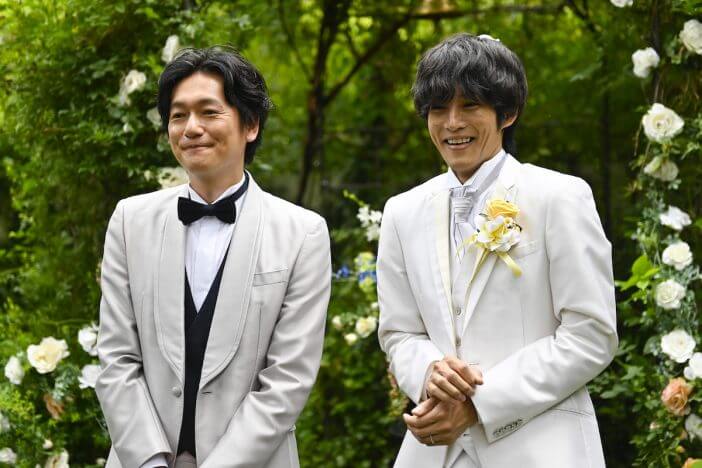 松坂桃李と井浦新がタキシード姿に　『あのキス』桃地とオジ巴の結婚式写真公開