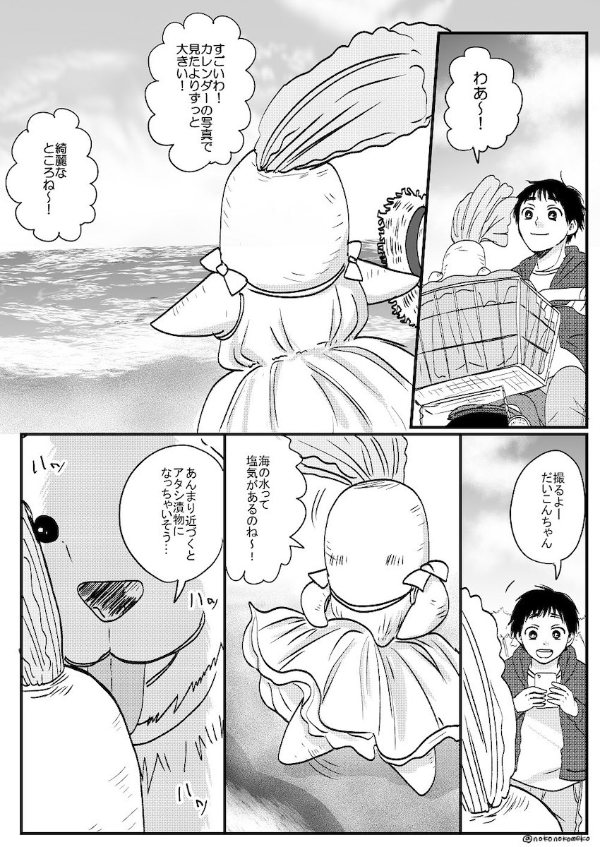 【漫画】ダイコンと少年の友情物語？の画像