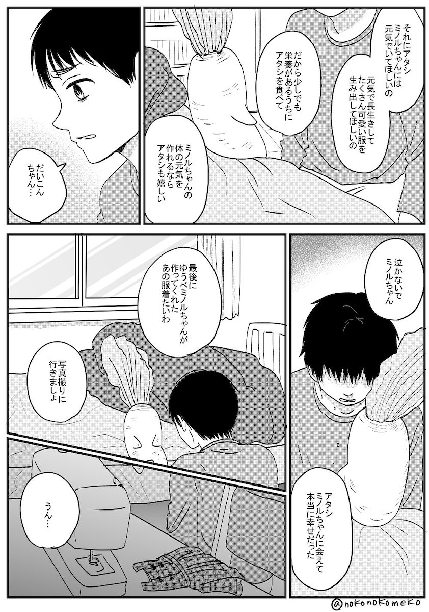 【漫画】ダイコンと少年の友情物語？の画像