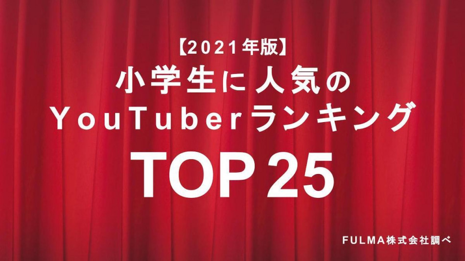 2021年小学生に人気のYouTuberランキング