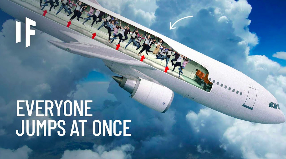 もし飛行機の乗客が同時にジャンプしたら？