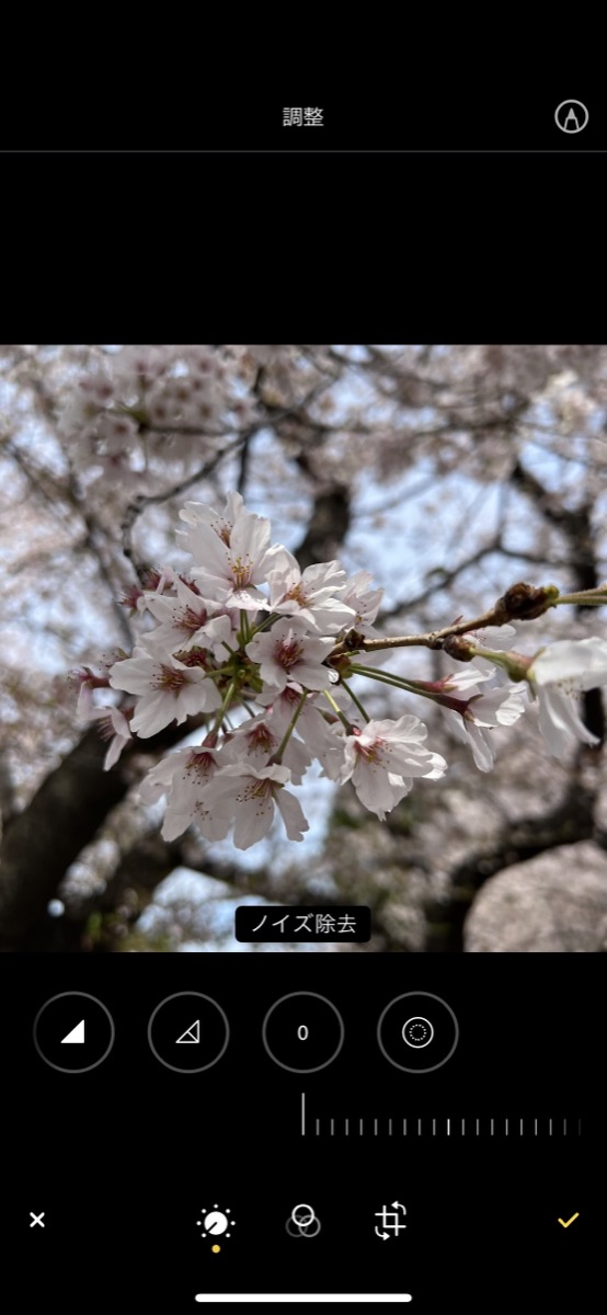 「写真」アプリの編集機能の画像