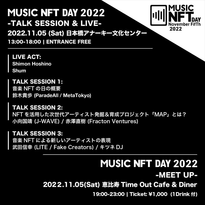 『MUSIC NFT DAY 2022』情報
