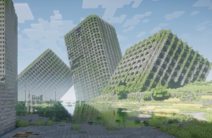 『マインクラフト』で制作された巨大な廃墟都市がまるで『NieR: Automata』のようだと反響