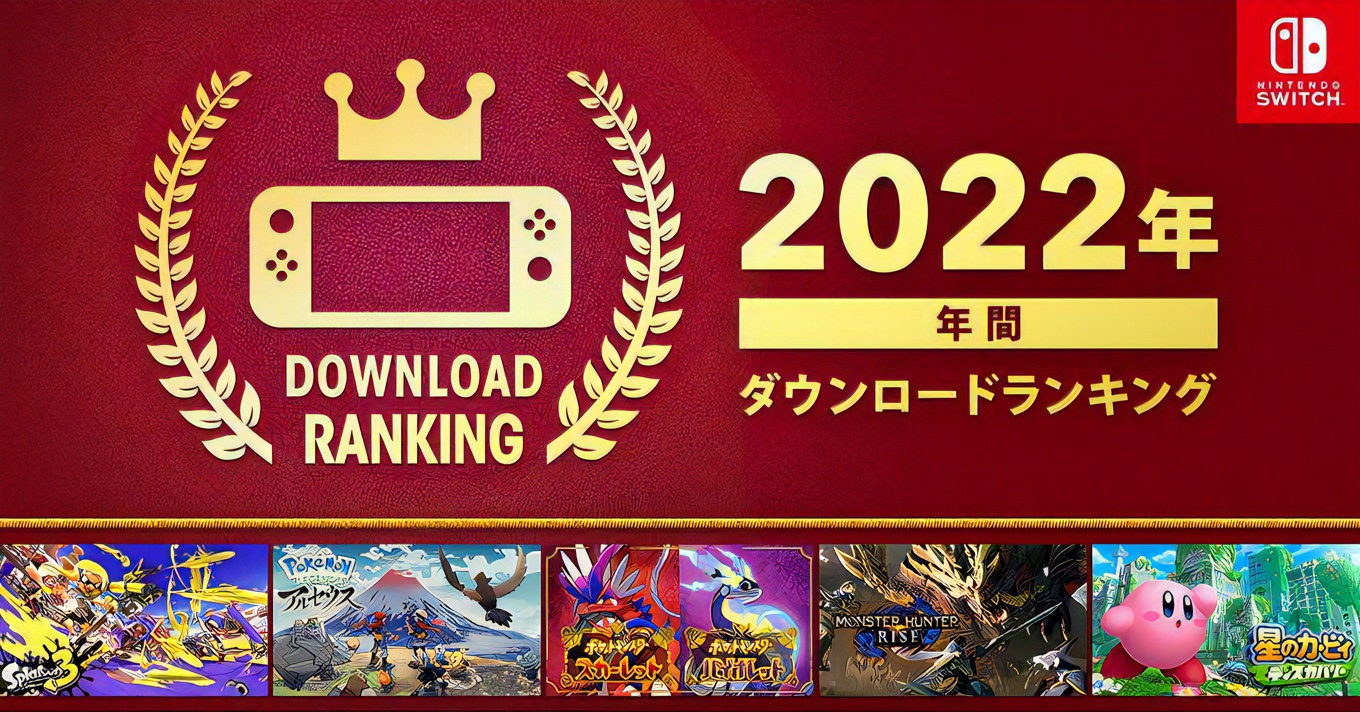 任天堂、年間のソフトダウンロードランキングを発表