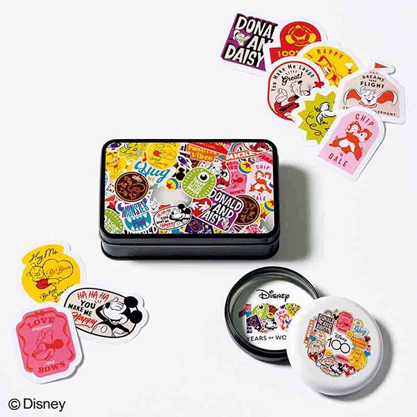 Disney 100 ステッカー＆缶ケース2個セット