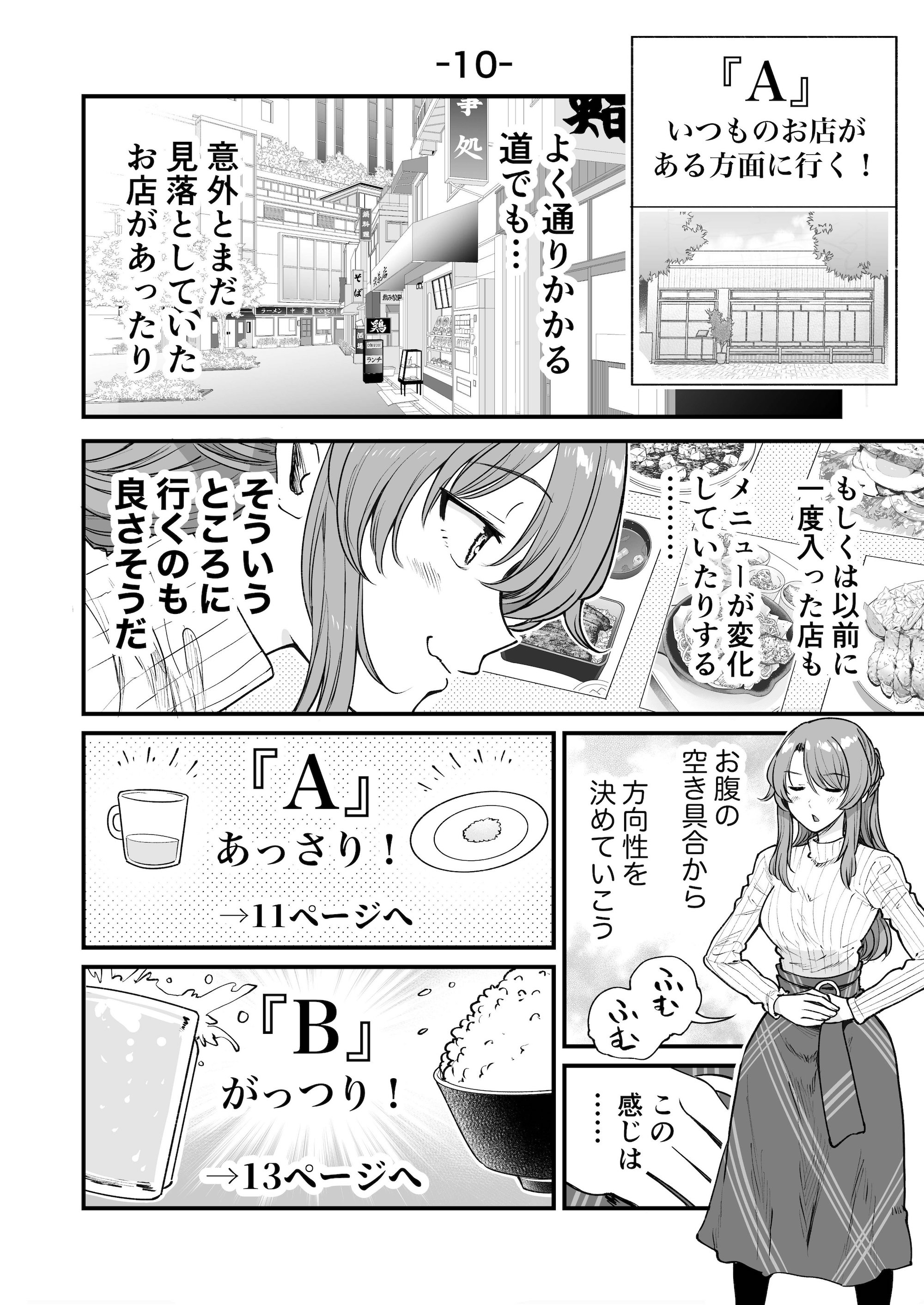 【漫画】ゲームブック風のグルメ漫画の画像