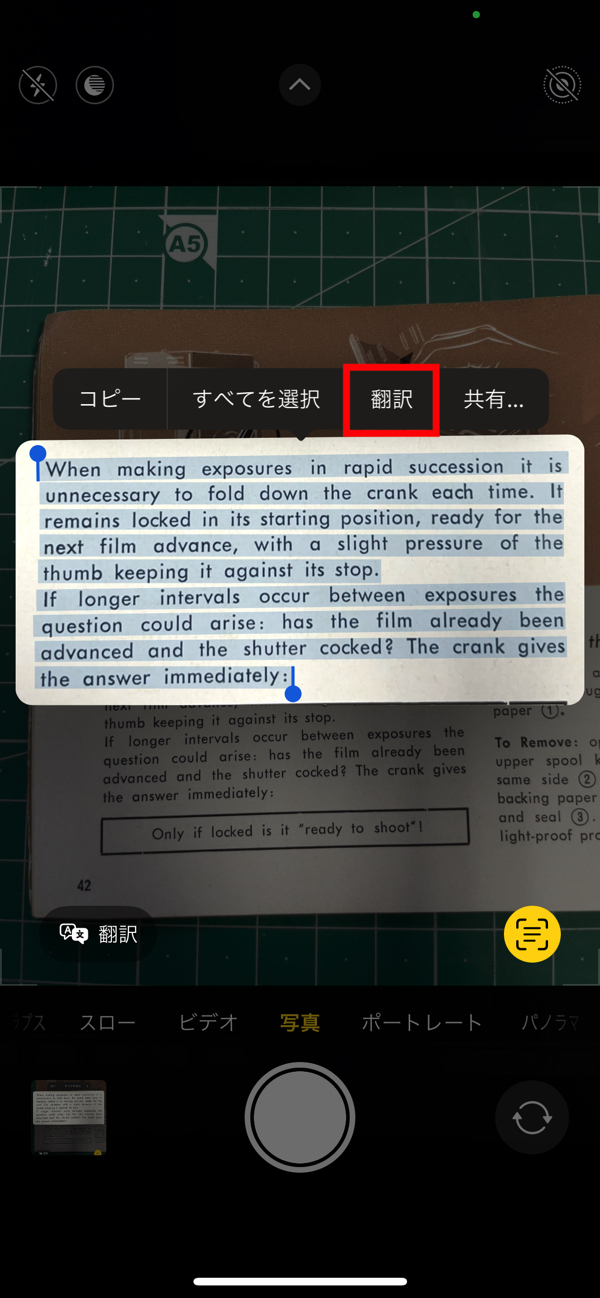 iOSの簡単便利な「翻訳」機能の画像