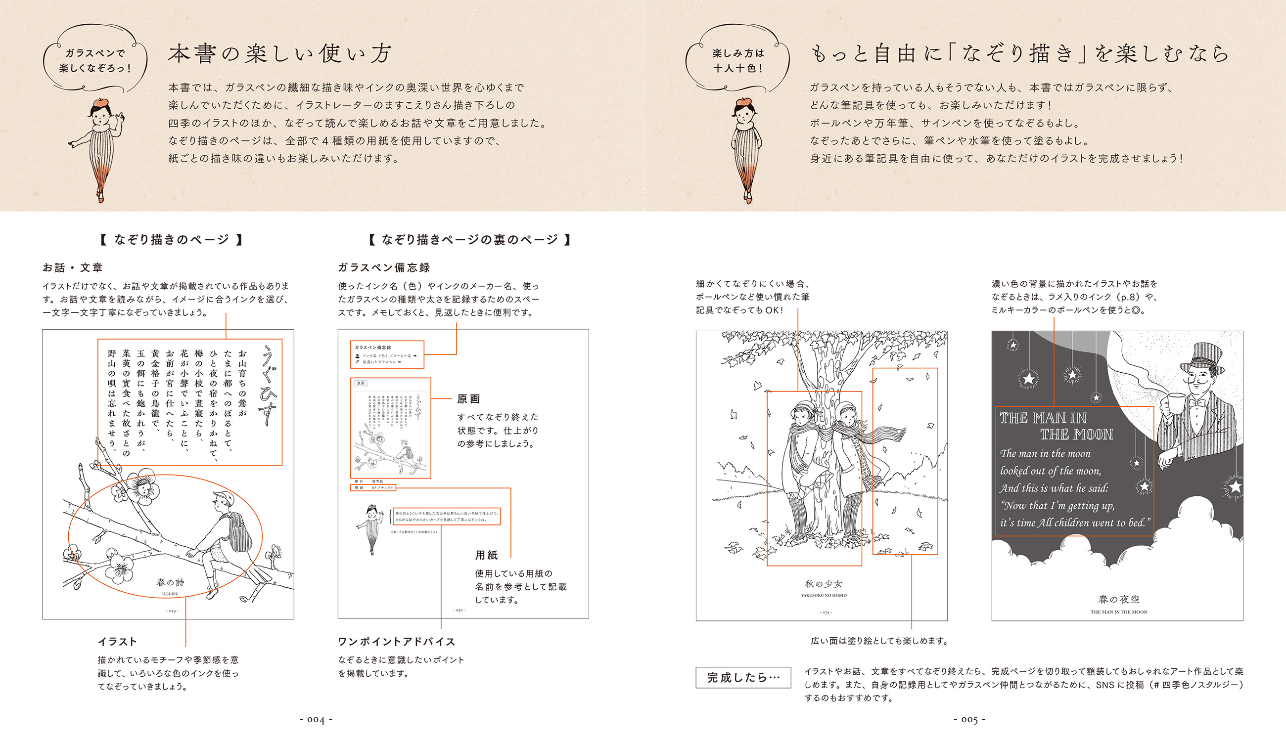 ガラスペンやインクを楽しむ、なぞり描き本の魅力の画像