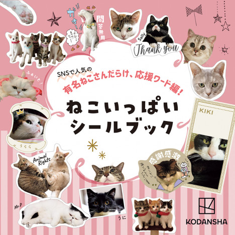 Instagram総フォロワー数260万超え　有名猫たち総勢97匹出演のおしゃれで可愛いシールブック
