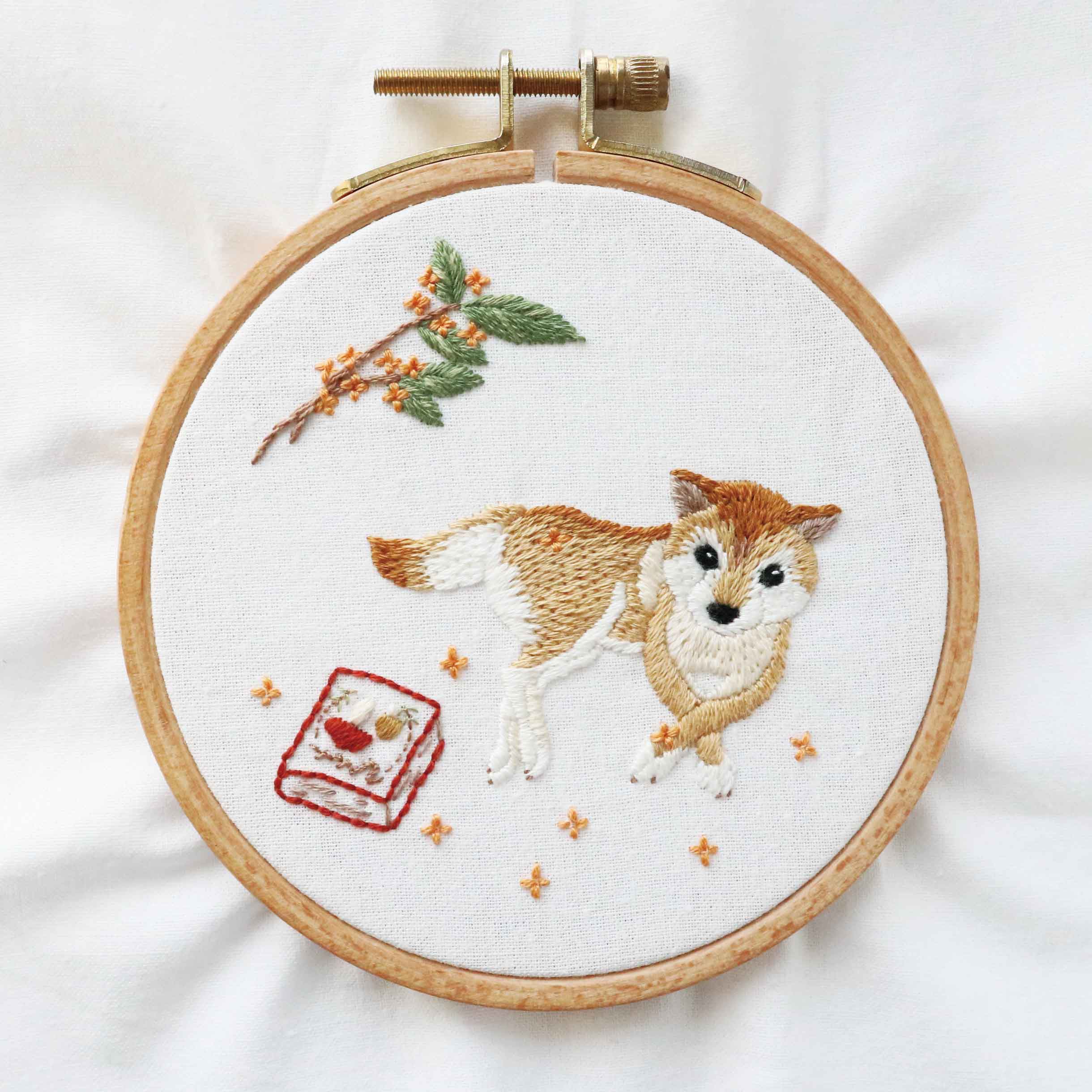 柴犬愛にあふれた刺繍の図案集の画像