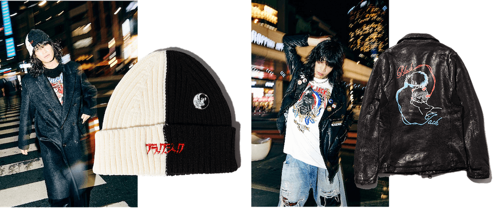 左：Black Jack Knit Cap、右：Black Jack Riders JKT