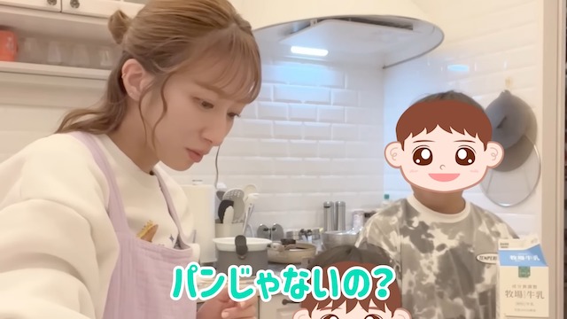 辻希美、寝不足続きの状態で夕飯作りの画像