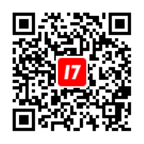 「17LIVE」アプリダウンロード用QRコード。