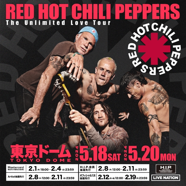 Red Hot Chili Peppers　来日公演告知画像