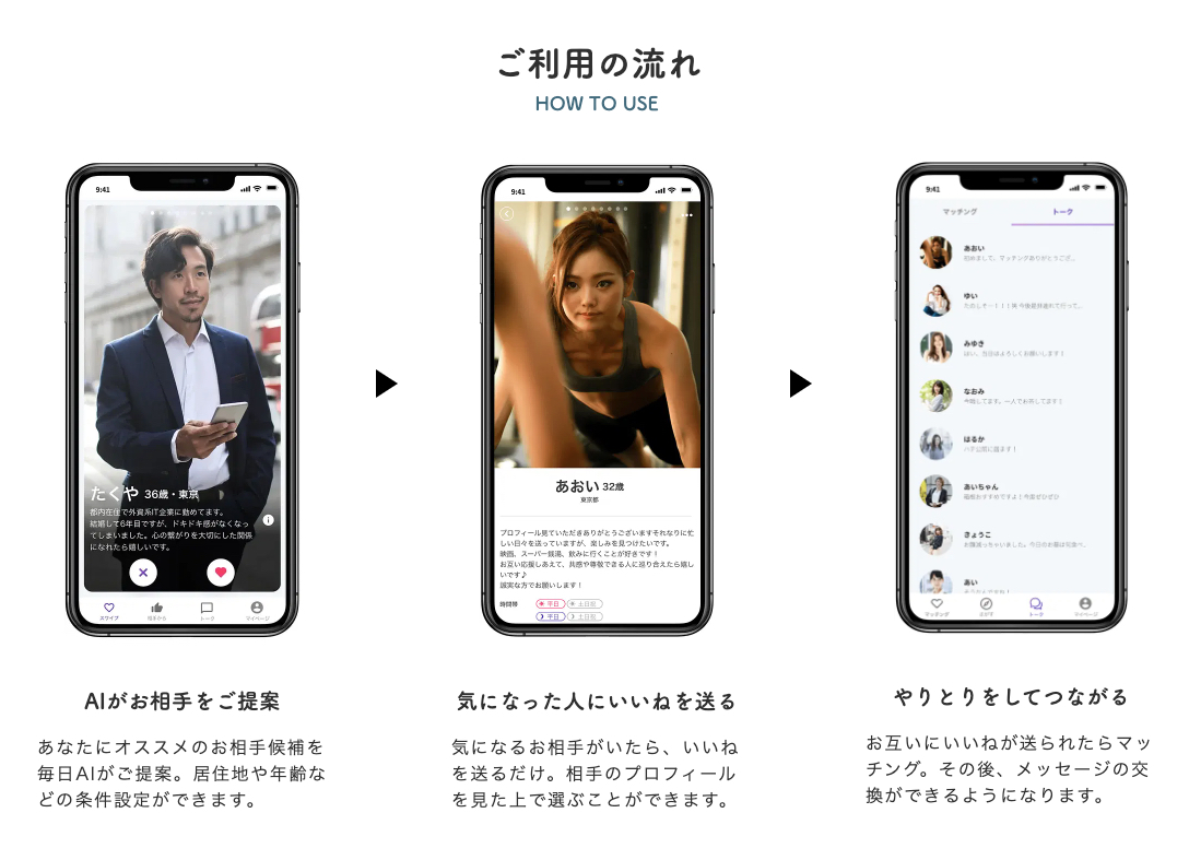 GAFA出身技術者によるAIマッチングアプリの画像