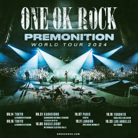 『ONE OK ROCK 2024 PREMONITION WORLD TOUR』告知画像