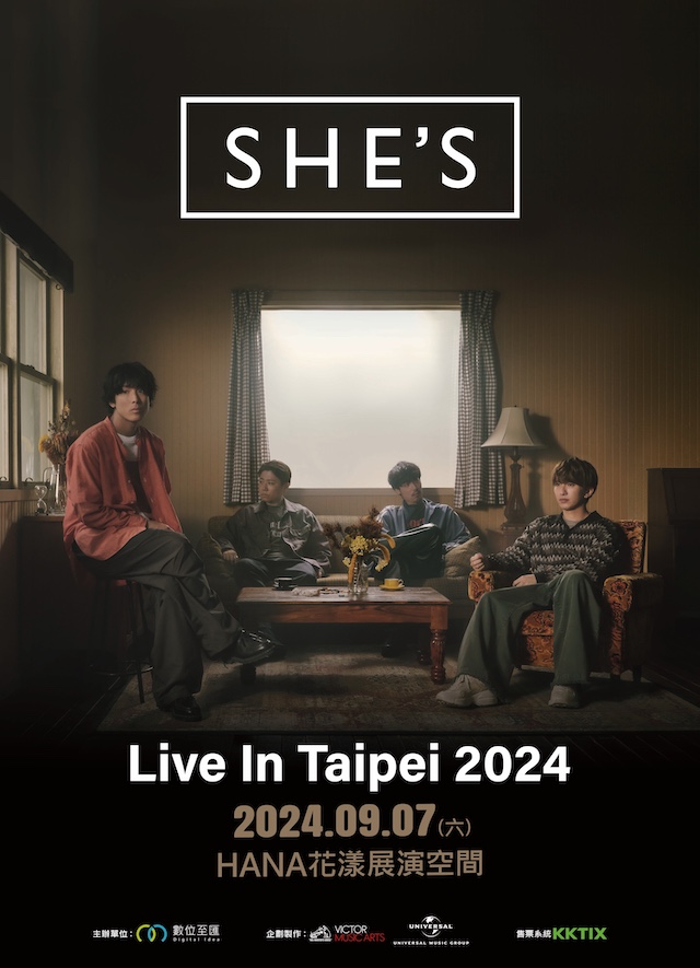 SHE’S『SHE'S Live In Taipei 2024』告知画像