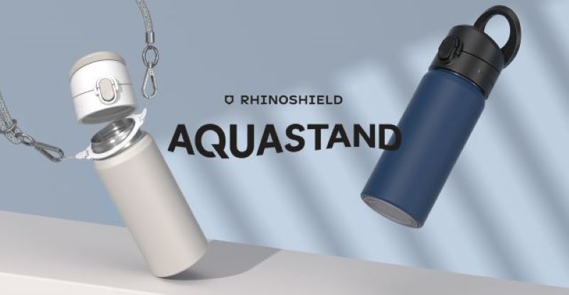スマホスタンドと融合した水筒「AquaStand」の新サイズが発売