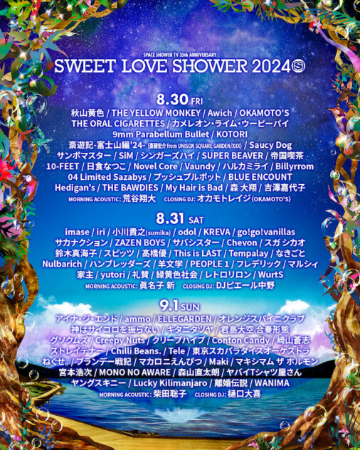 『SWEET LOVE SHOWER 2024』出演アーティスト