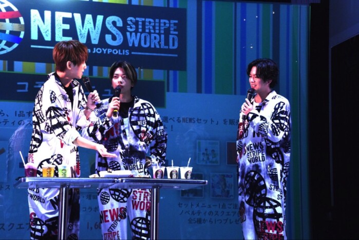 NEWS・小山、増田、加藤らがジョイポリスの思い出を語るーーファン必見の夏休みスポット『NEWS STRIPE WORLD in JOYPOLIS』レポ