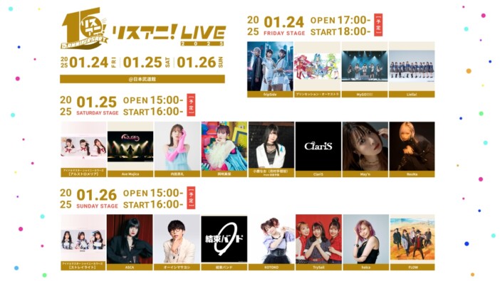 『リスアニ！LIVE 2025』にfripSide、KOTOKO、内田真礼、ClariS、結束バンド、FLOWら出演