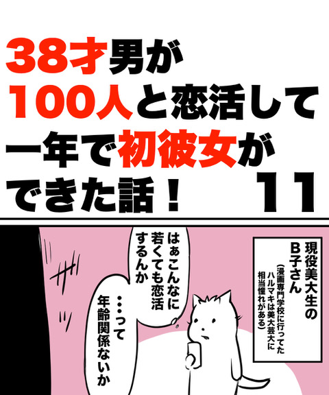 【漫画】38才男が100人と恋活して1年で初彼女ができた話の画像