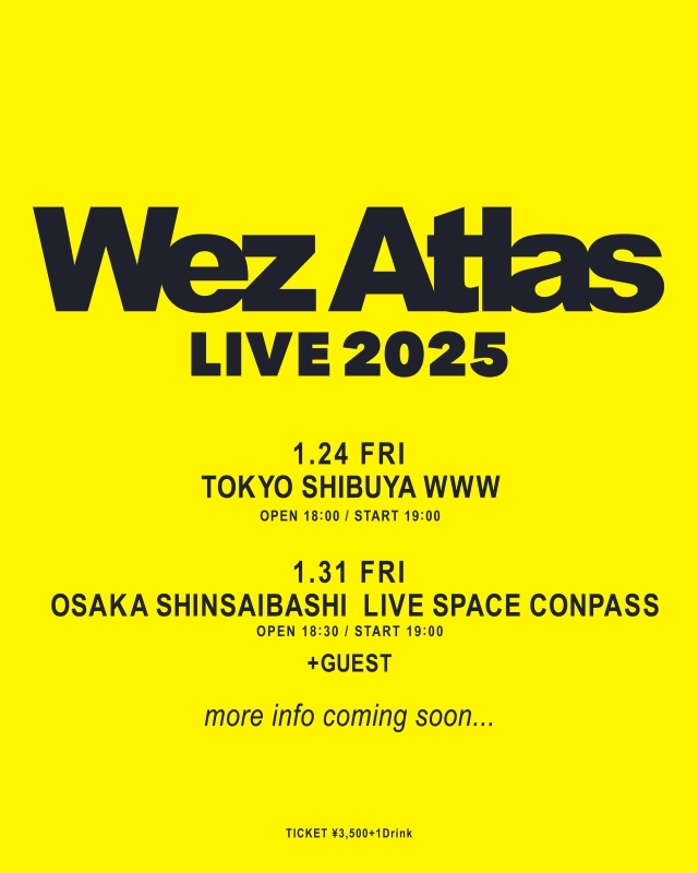 『Wez Atlas LIVE 2025』ライブ告知画像