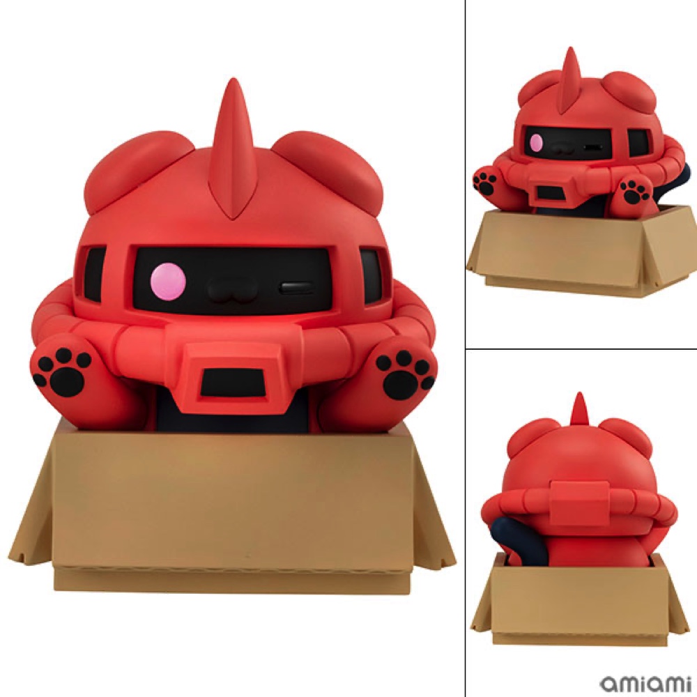 ガンダム＆シャア専用ザクが猫になったソフビの画像