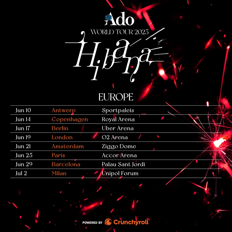 『Ado WORLD TOUR 2025 “Hibana”』カレンダー（EUROPE）