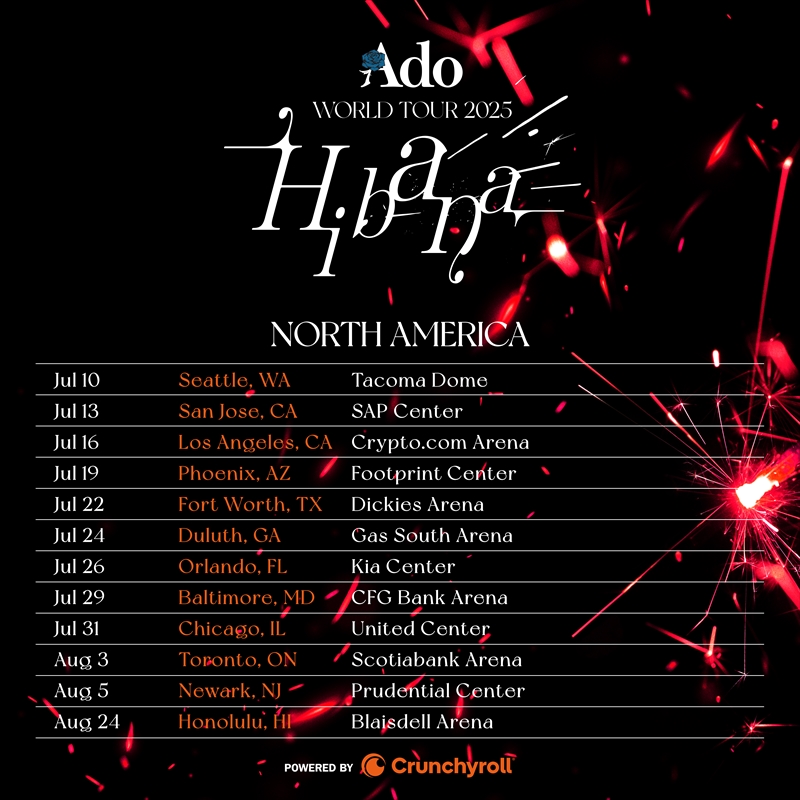 『Ado WORLD TOUR 2025 “Hibana”』カレンダー（NORTH AMERICA）