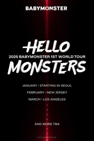 BABYMONSTER、初のワールドツアー開催　ソウル、ニュージャージー、ロサンゼルスを巡る