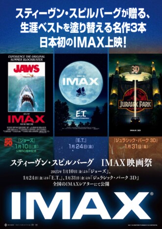 『ジョーズ』『E.T.』『ジュラシック・パーク 3D』　スピルバーグ3作品、日本初のIMAX上映決定