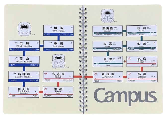列車コラボのキャンパスノートが発売の画像