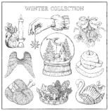 猫のレオンが季節をめぐりながら旅をする物語仕立てのぬりえの画像