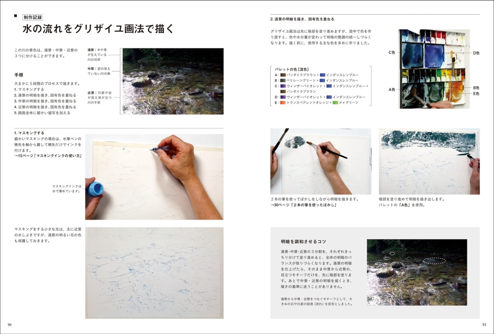 水彩画家・あべとしゆき、テクニックを徹底解説本の画像