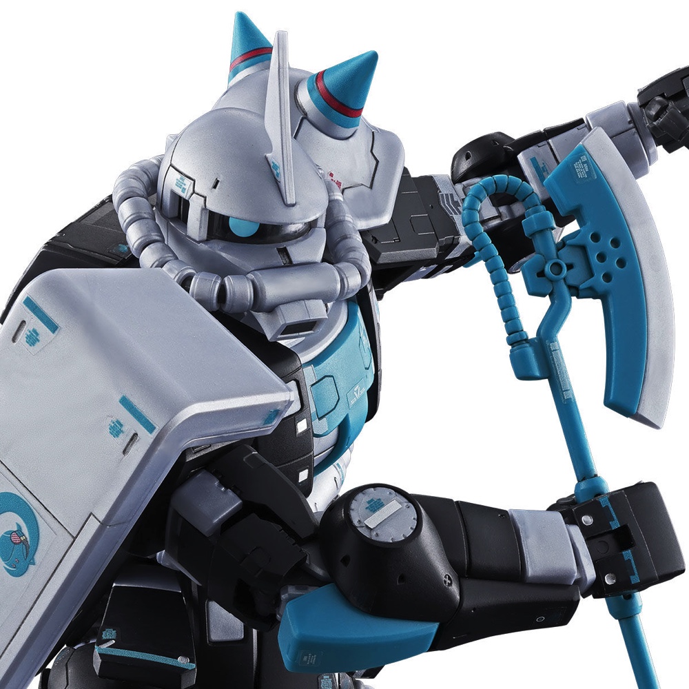 ガンダム×ミクコラボ“蒼いザク”のプラモの画像