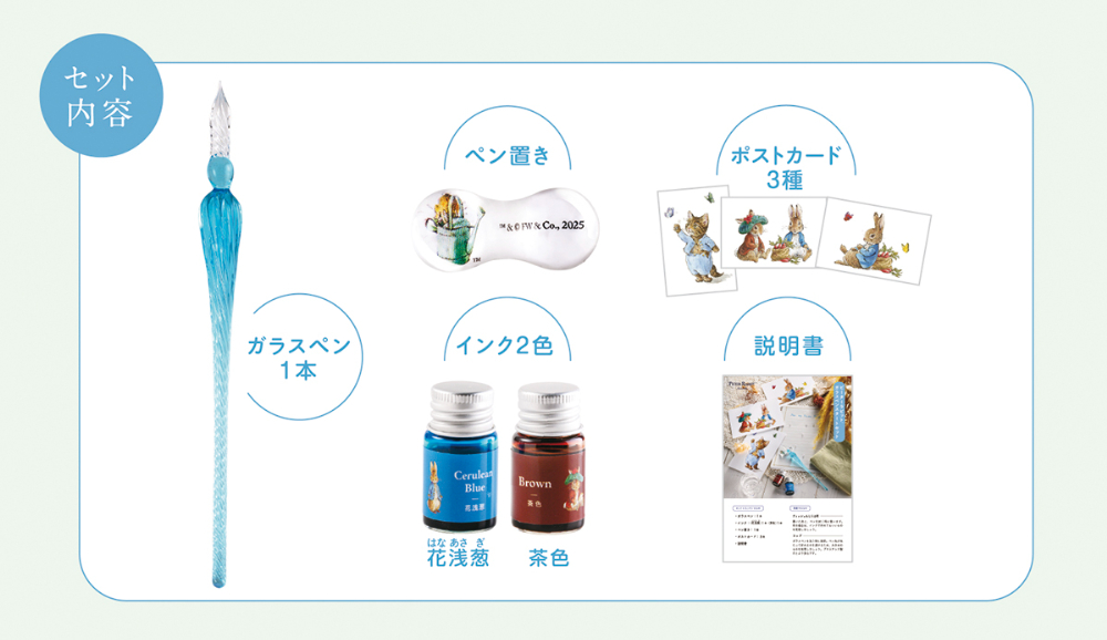 ピーターラビット（TM）のガラスペンセットの画像