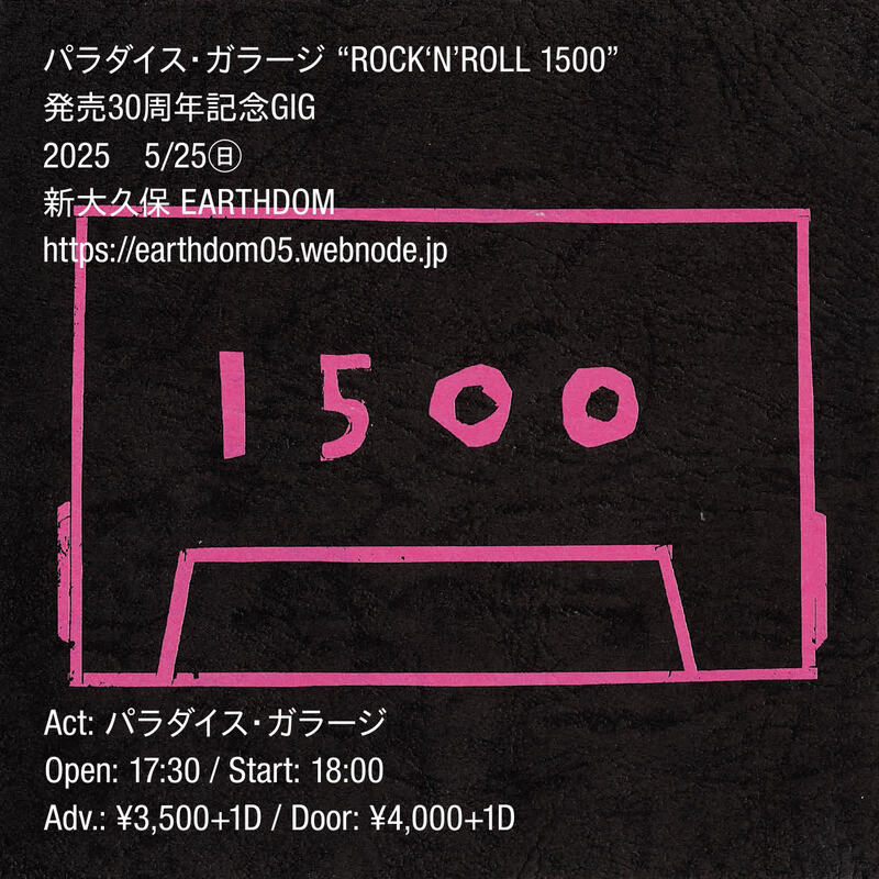 豊田道倫、パラダイス・ガラージ名義1st CD『ROCK'N'ROLL 1500