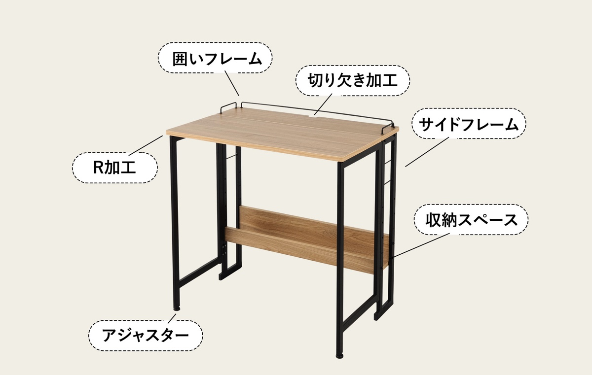 狭い部屋でも余裕な“いいとこ取り”デスクの画像